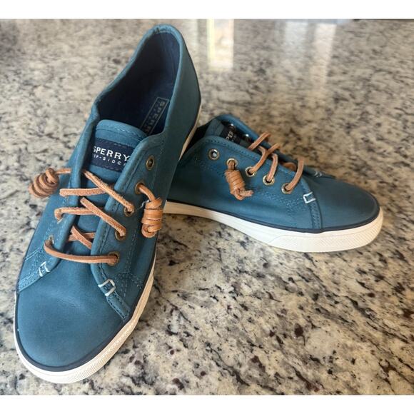 Sperry Top-Sider Crest Vibe Leather Sneakers Blue Teal Women’s 9M STS93416 - Picture 1 of 11